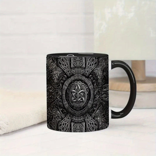 Wolf & Raven Celtic Knot Ceramic mug Hand Wash Only, 11oz Capacity