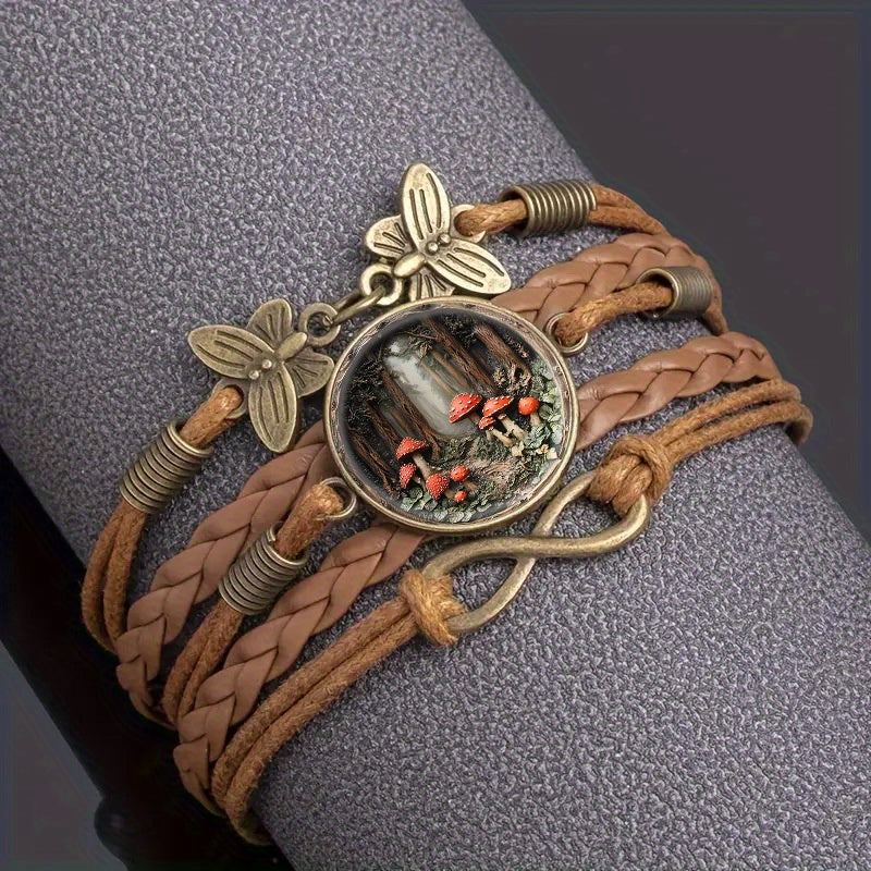 Bohemian Mandala Mushroom Infinity Bracelet