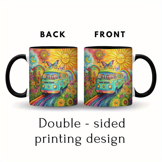 Retro Hippie Van Ceramic Coffee Mug-11oz