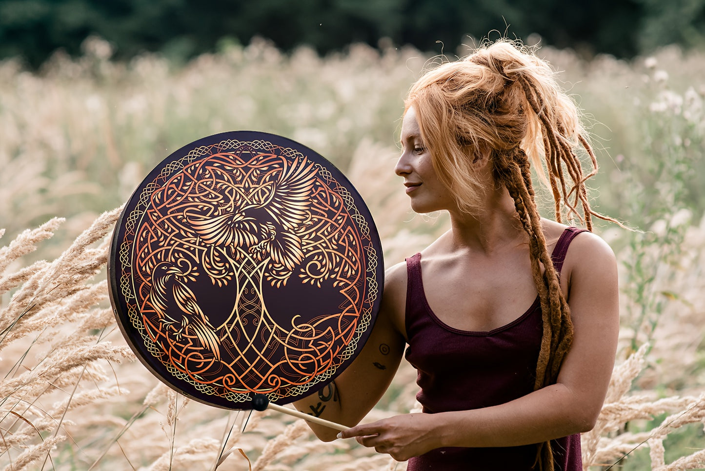 Viking Drum Celtic Knotwork Pattern