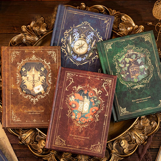 Vintage Style Notebook Set, Gold Foil Writing Pad