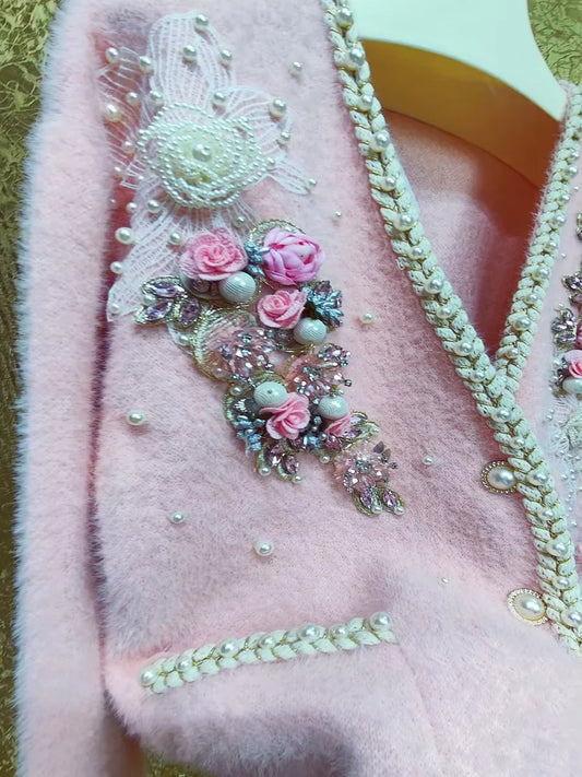 3D Flowers Thick Warm Sweater