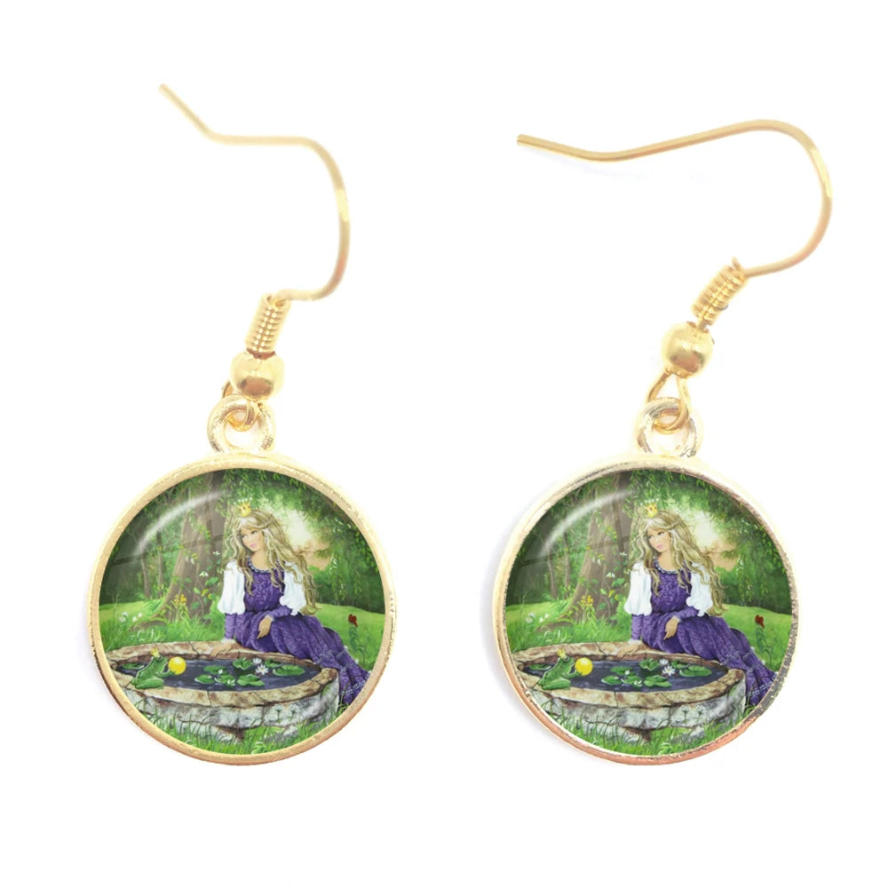Frog Fairy Tale Drop Earrings – Enchanting Design