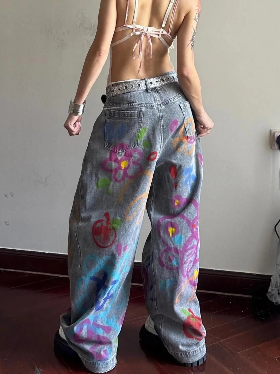 High Waist Retro Loose Slimming Straight Leg Women's Jeans