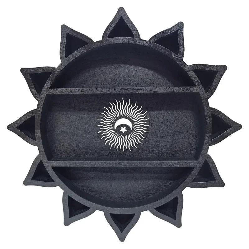 Wooden Lotus Flower Crescent Moon Shelf