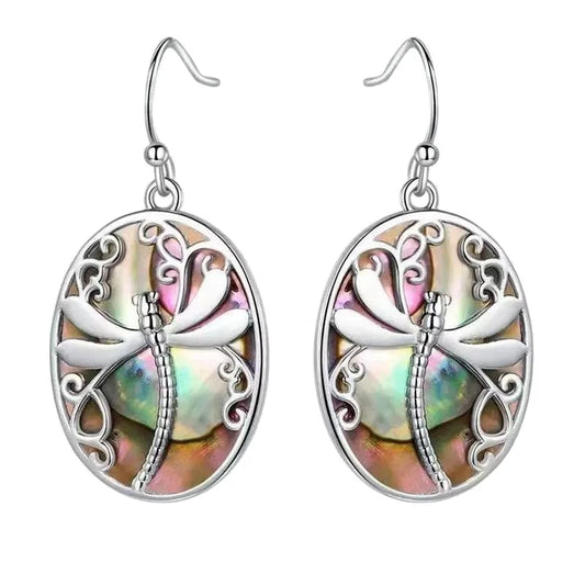 Vintage Hollowed Out Oval Charm Earrings