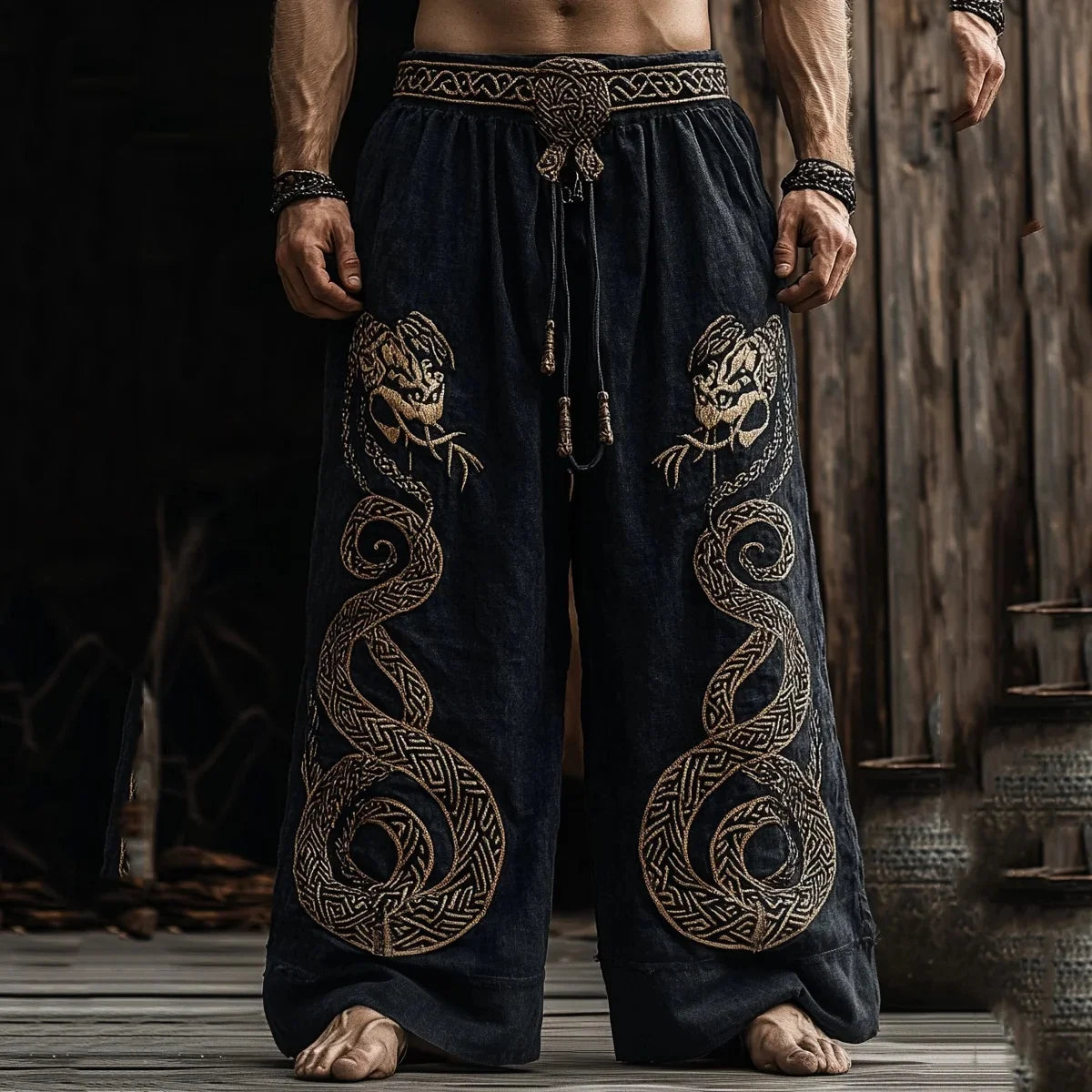 Men's Viking Retro Nordic Gods' Casual Straight Leg Pants