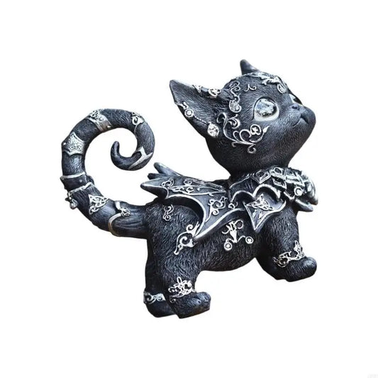 Mysterious Black Cat Statue