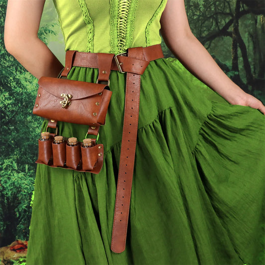 Renaissance Leather Belt Glass Magic Bottle Cork