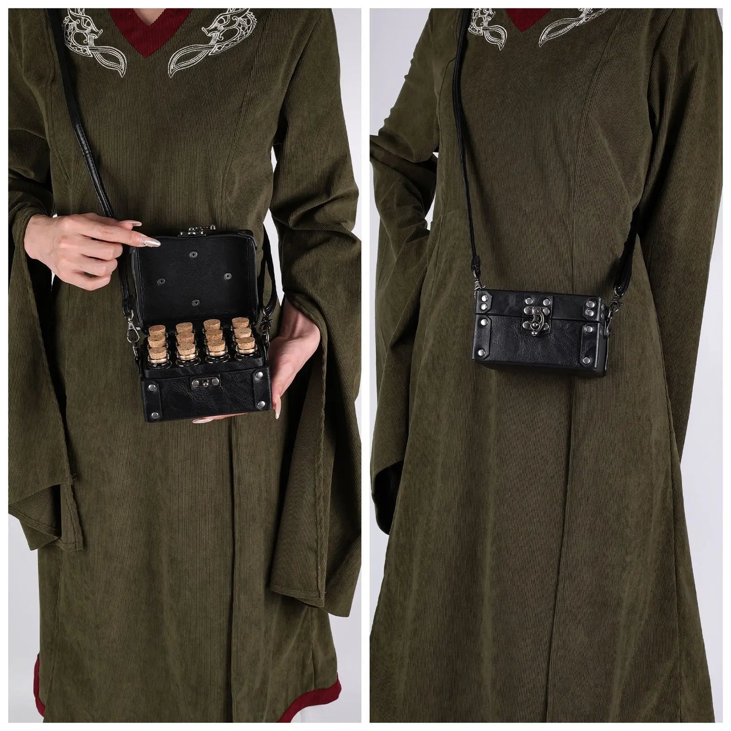 Medieval alchemy bottle box