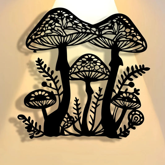 Intricate Hollow Mushroom Tree Metal Sign, Wall Art, Kitchen