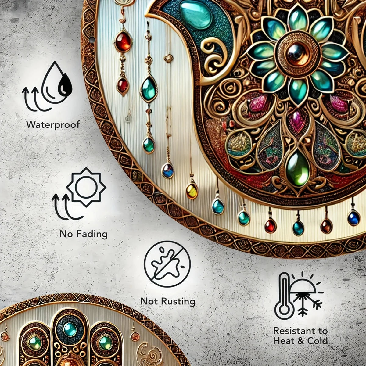 Bohemian Gem Hand Aluminum Sign