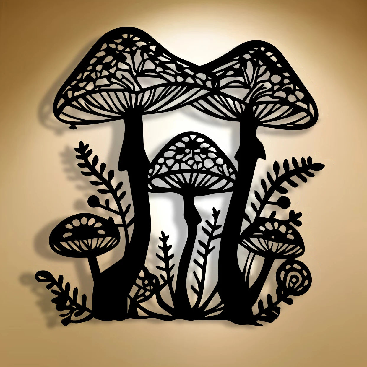 Intricate Hollow Mushroom Tree Metal Sign, Wall Art, Kitchen