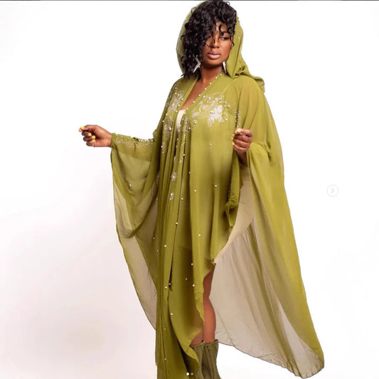 Eid Hooded Dress Abaya Women Muslim Party Dresses