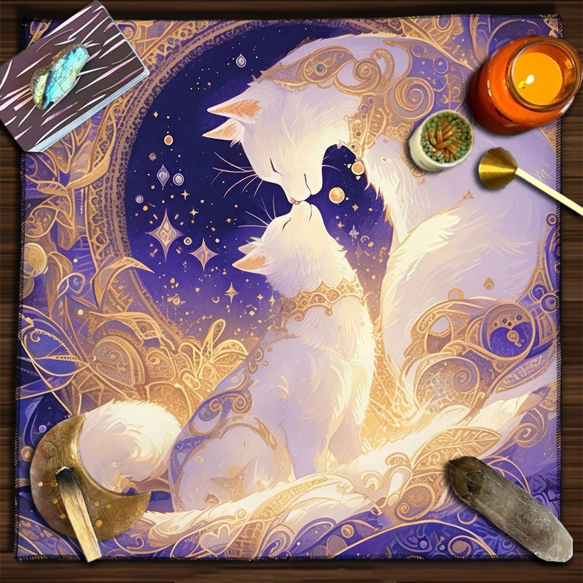 Esoteric Black Cat Tarot Tablecloth