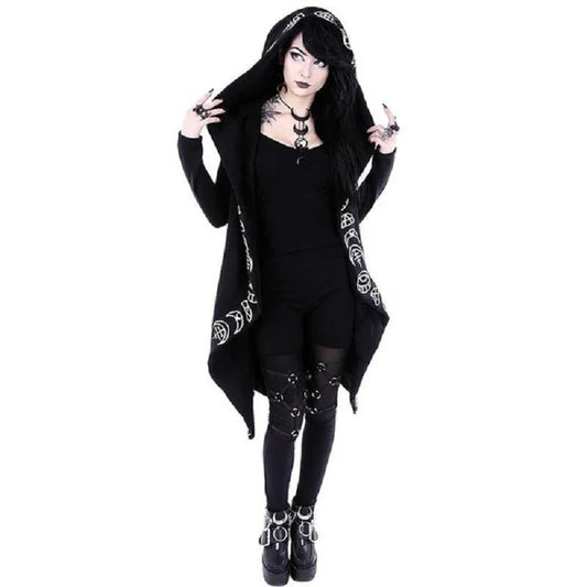 Ladies Moon Pattern Long-sleeved Cardigan