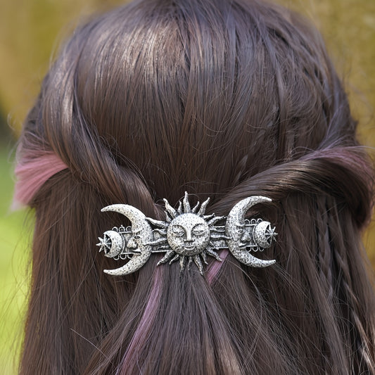 Gothic Witch Moon Hair Clip - Vintage-Inspired
