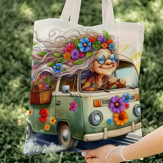 Vintage Hippie Grandma Tote Bag