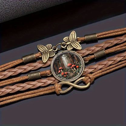 Bohemian Mandala Mushroom Infinity Bracelet