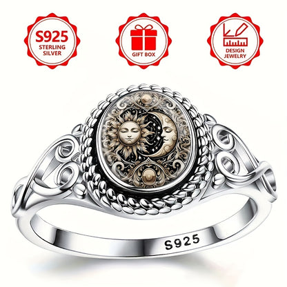 sun, moon, and stars, classic Bohemian ring