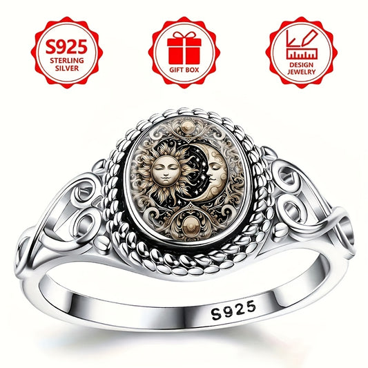 sun, moon, and stars, classic Bohemian ring