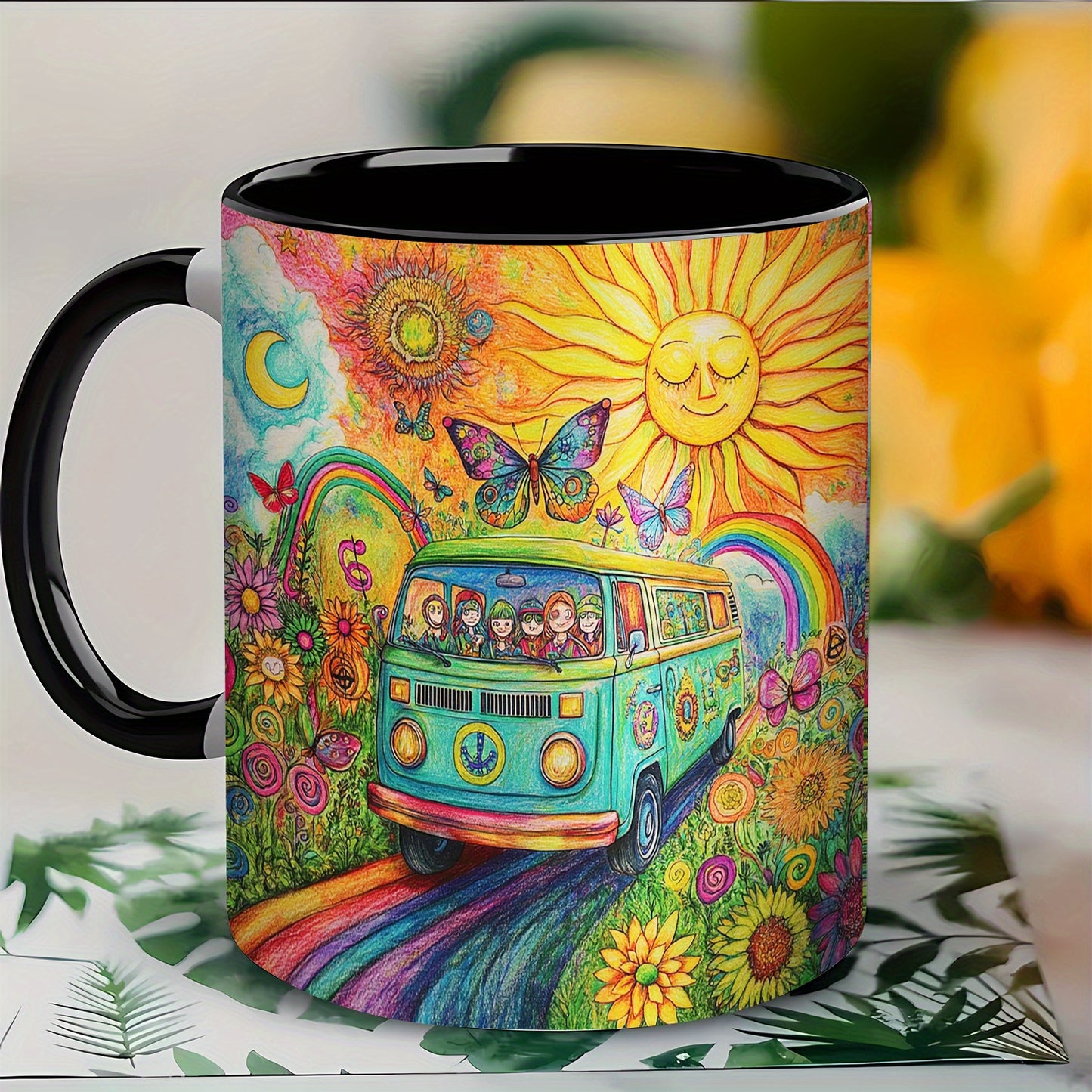 Retro Hippie Van Ceramic Coffee Mug-11oz