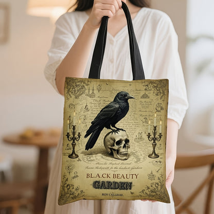 Gothic Raven Skull Tote Bag Large Capacity
