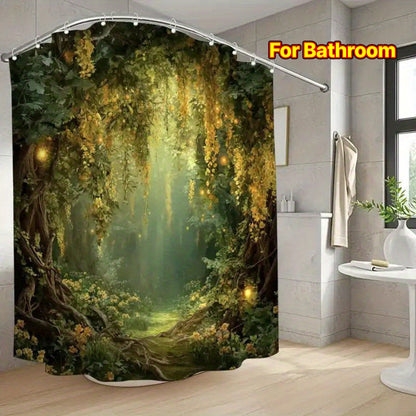 Bathroom Shower Curtain, "Swimming in Nature"