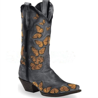 Butterfly Embroidered Women's Boots