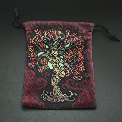 Double-sided Printing Composite Velvet Tarot Storage Bag