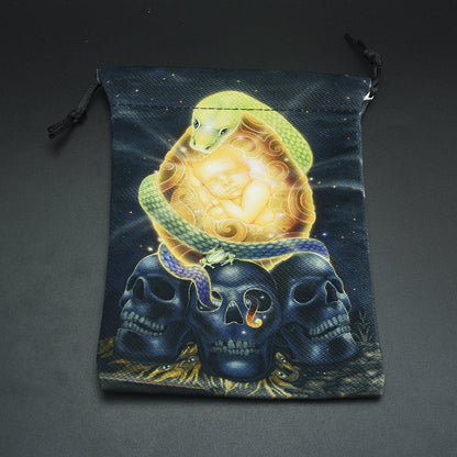 Double-sided Printing Composite Velvet Tarot Storage Bag