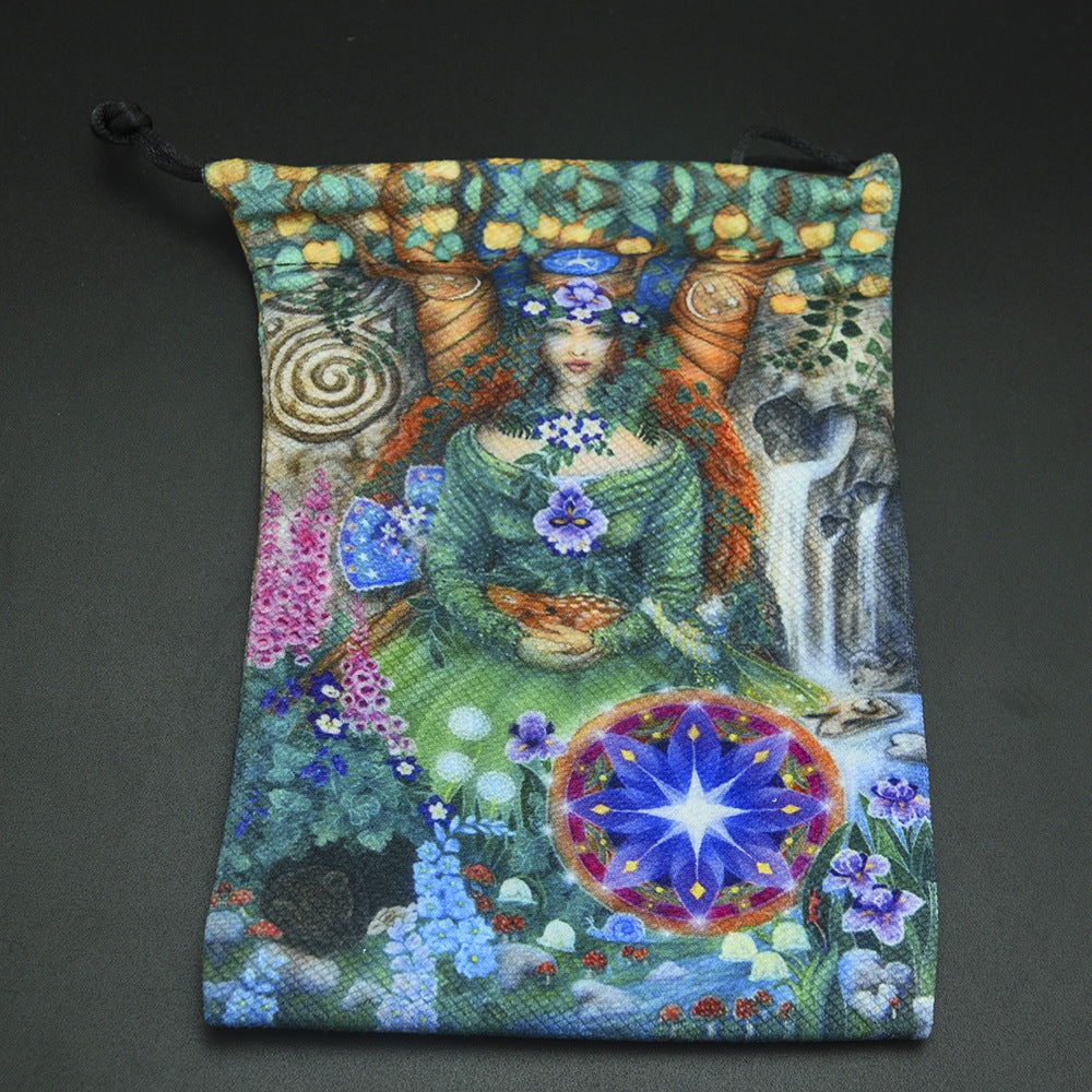 Double-sided Printing Composite Velvet Tarot Storage Bag