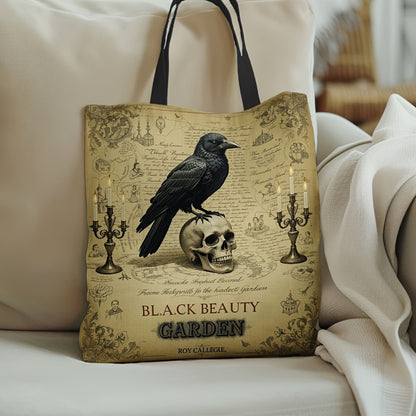 Gothic Raven Skull Tote Bag Large Capacity