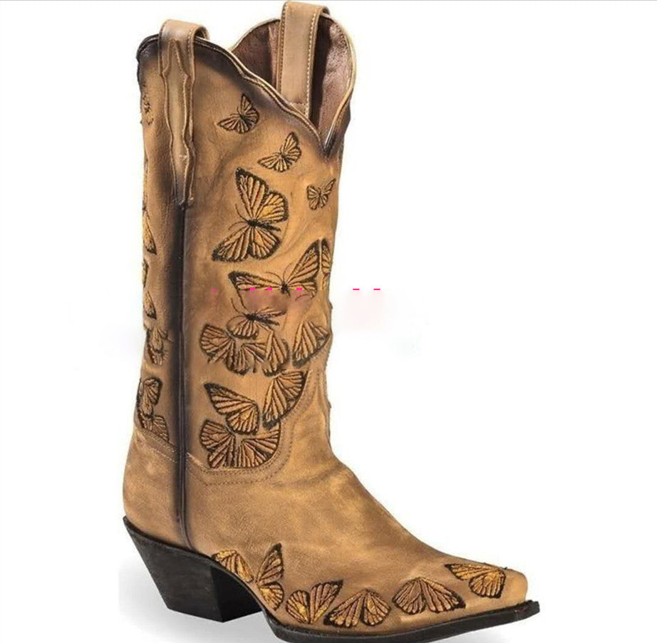 Butterfly Embroidered Women's Boots
