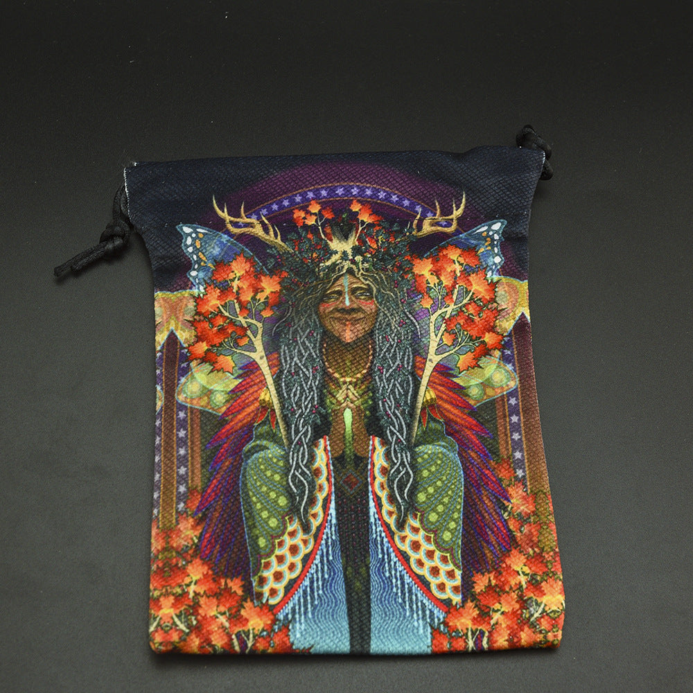 Double-sided Printing Composite Velvet Tarot Storage Bag