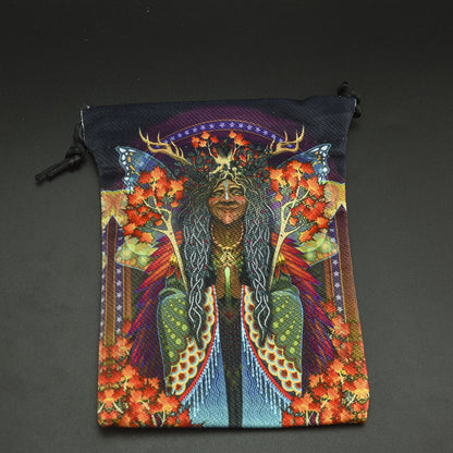 Double-sided Printing Composite Velvet Tarot Storage Bag