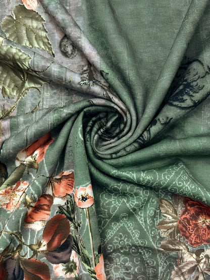 Bohemian Floral Print V-Neck Long Sleeve Tunic Top