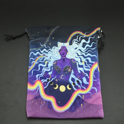 Double-sided Printing Composite Velvet Tarot Storage Bag