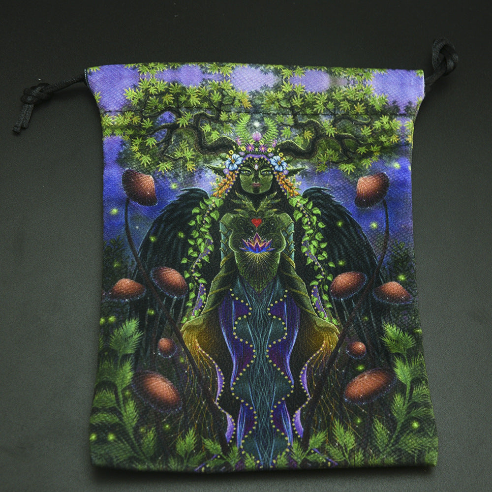 Double-sided Printing Composite Velvet Tarot Storage Bag