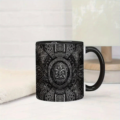 Wolf & Raven Celtic Knot Ceramic mug Hand Wash Only, 11oz Capacity