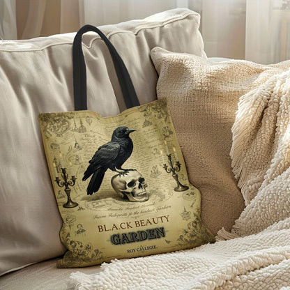 Gothic Raven Skull Tote Bag Large Capacity