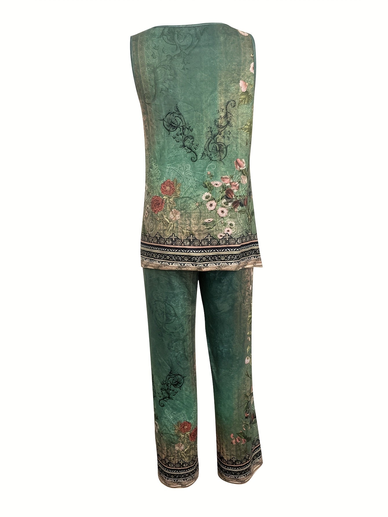 Women's Spring/Summer Floral Print Two-Piece Set