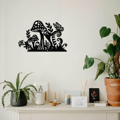 3pc Iron Mushroom Wall Art