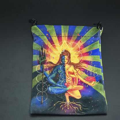 Double-sided Printing Composite Velvet Tarot Storage Bag