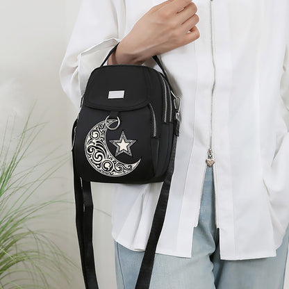 Modern Star and Moon Crossbody Bag Versatile Unisex