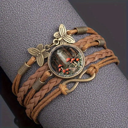 Bohemian Mandala Mushroom Infinity Bracelet