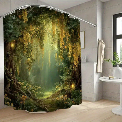 Bathroom Shower Curtain, "Swimming in Nature"