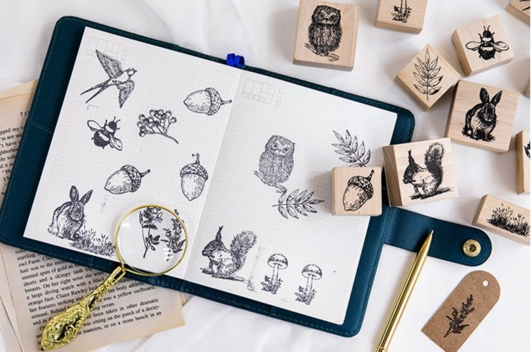 Cute Vintage Nature Stamps