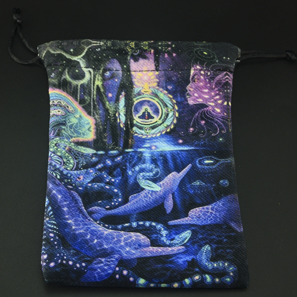Double-sided Printing Composite Velvet Tarot Storage Bag