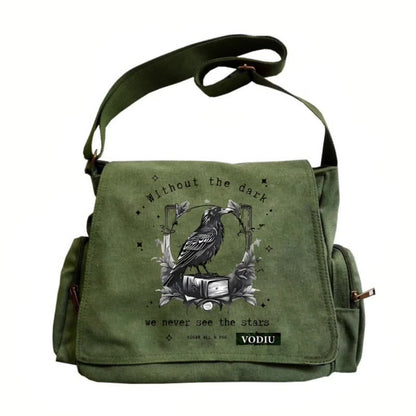 Large Capacity Shoulder Bag Crow Print.